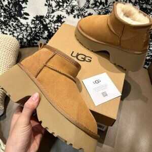 UGG Tan Platform Winter Boots